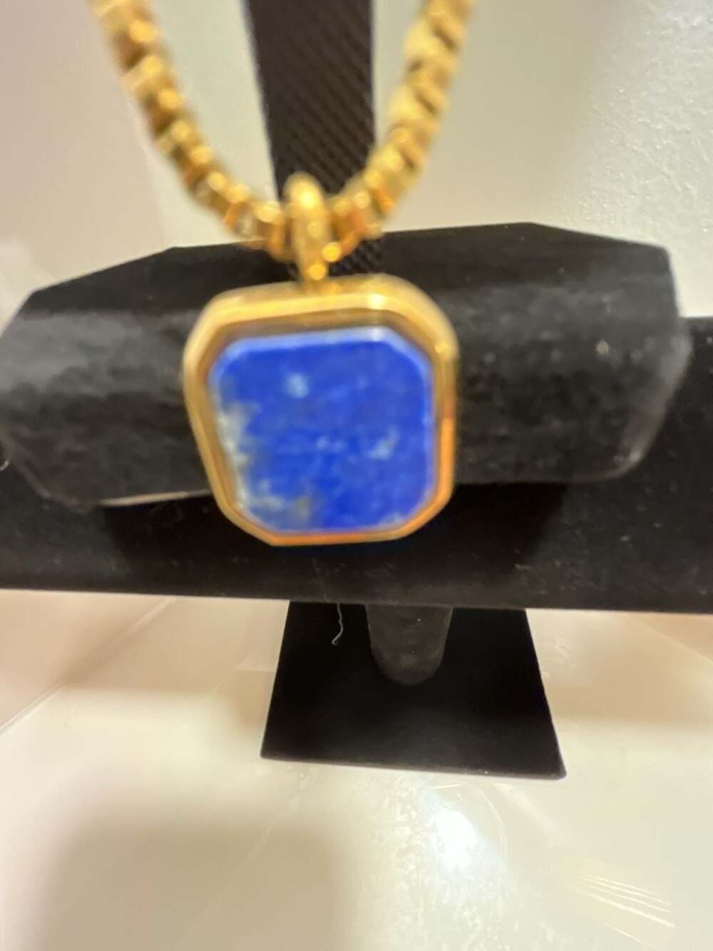 Kika's Kollection Muse Collection Square Lapis Pendant Necklace